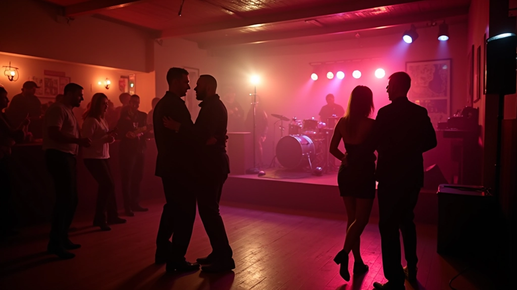 Dance venue in Tallinn with live band and social dancers enjoying an evening