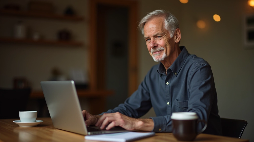 Person using laptop and notebook to research dance workshops online in a cozy home setting
